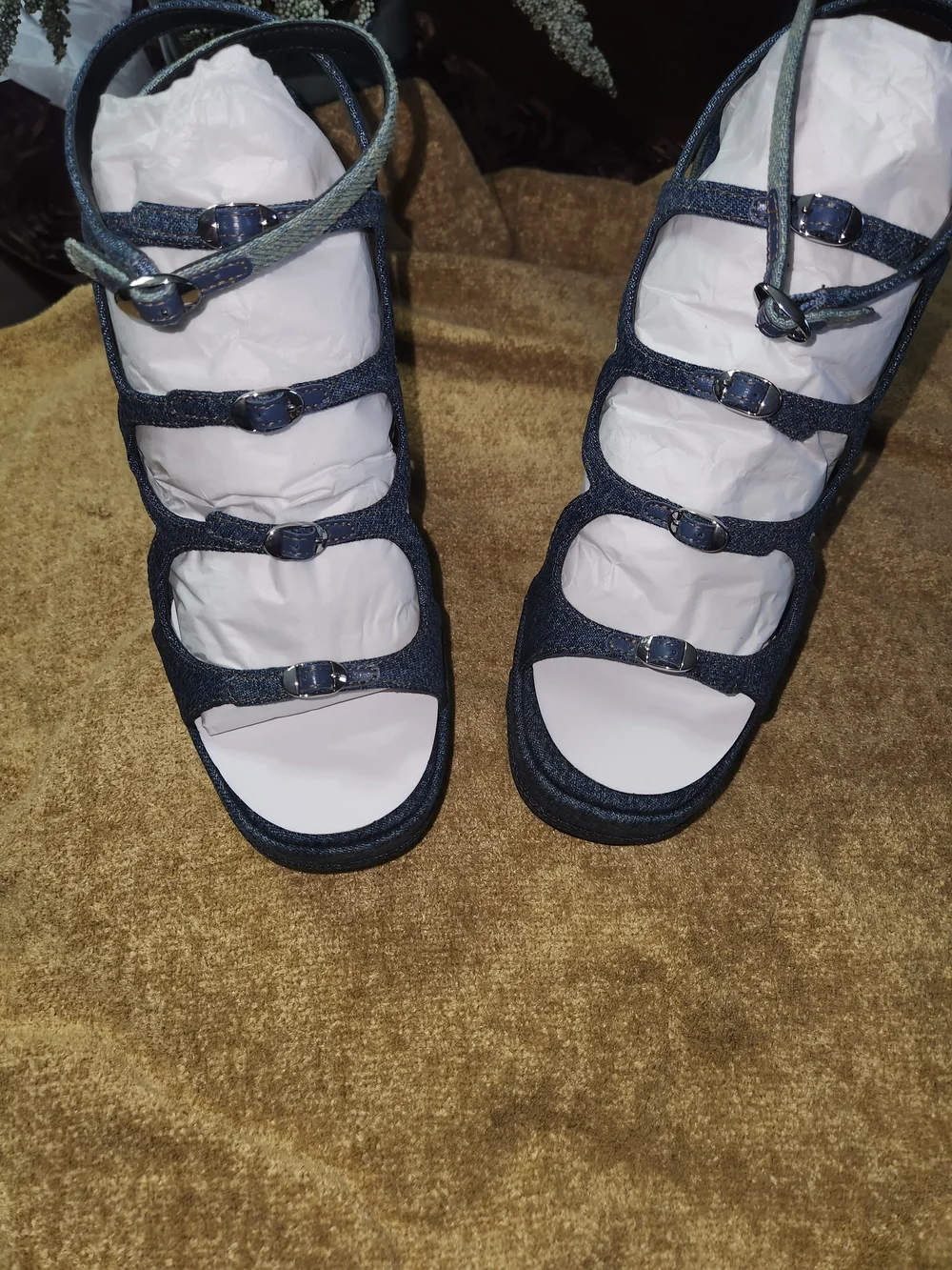 Marc Jacobs Deconstructed Denim Kiki Platform Sandal
